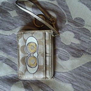 Gold Coach Wrist Wallet